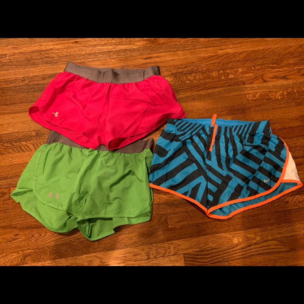 Assorted athletic shorts- under Armour and Nike